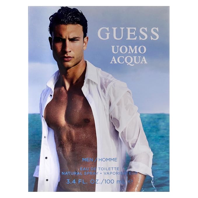 Guess Uomo Acqua Eau de Toilette Cologne Spray For Men, 3.4 Fl. Oz.