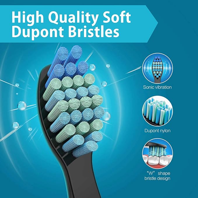 5 Pack Electric Toothbrush Replacement Heads Compatible with Fairywill,Toothbrush Heads Compatible with FW-507/508/551/515/917/959/2011,FW-D1/D3/D7/D8