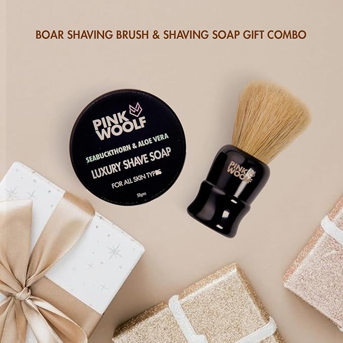Boar Shaving Brush– 25mm Knot, Premium Boar Bristles & Gloss Black Resin Handle, Traditional Wet Shave Brush for Face Exfoliation, Luxury Lather, Gift Ready