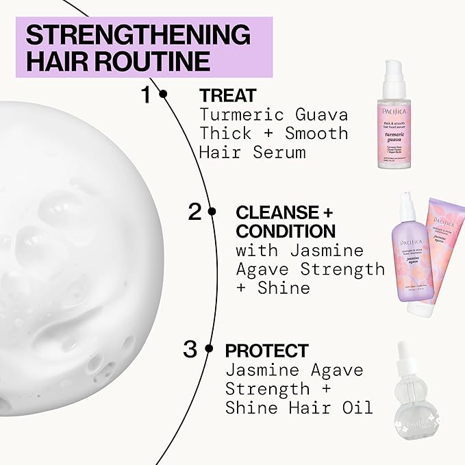 Pacifica Jasmine Agave Strength & Shine Conditioner – Repair Treatment for Dry, Damaged & Bleached Hair, Strengthens & Restores Shine, Clean Beauty, Vegan Cruelty-Free Dermatologist Tested