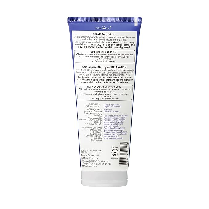 Weleda Aroma Essentials Relax Creamy Body Wash, Parabens Free, 6.8 Fluid Ounce (Pack of 1)