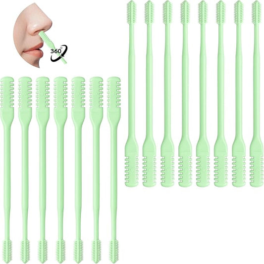 15Pcs 2-in-1 Mint Green Nasal Hair Cutter for Men Nose Trimmer for Women Gift for Christmas 360° Rotating with Cleaning Brush,Nasal Hair Remover for Womens Unisex Nose Hair Cutter for Travel