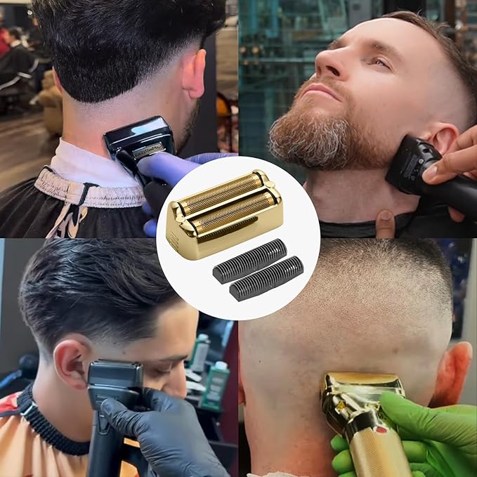 FX79RF2G Replacement Foil and Cutters for BaBylissPRO FXONE Double Foil Stick Shaver, Hypoallergenic Extra-close Shaver Replacement Head, Gold