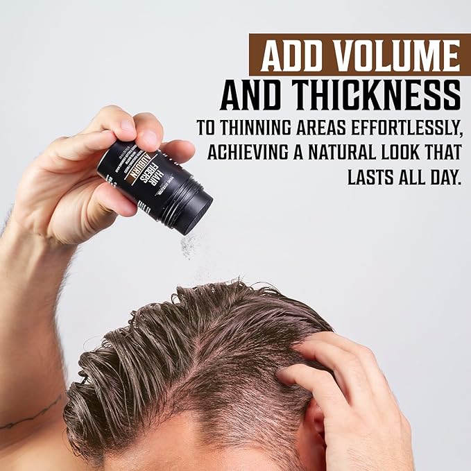Viking Revolution Auburn Hair Fibers for Thinning Hair Men - Thick Fiber for Bald Spot Cover Up - Hair Building Fibers with Kerating and Biotin - Hair Fiber for Men for Thicker and Fuller Look(0.52oz)