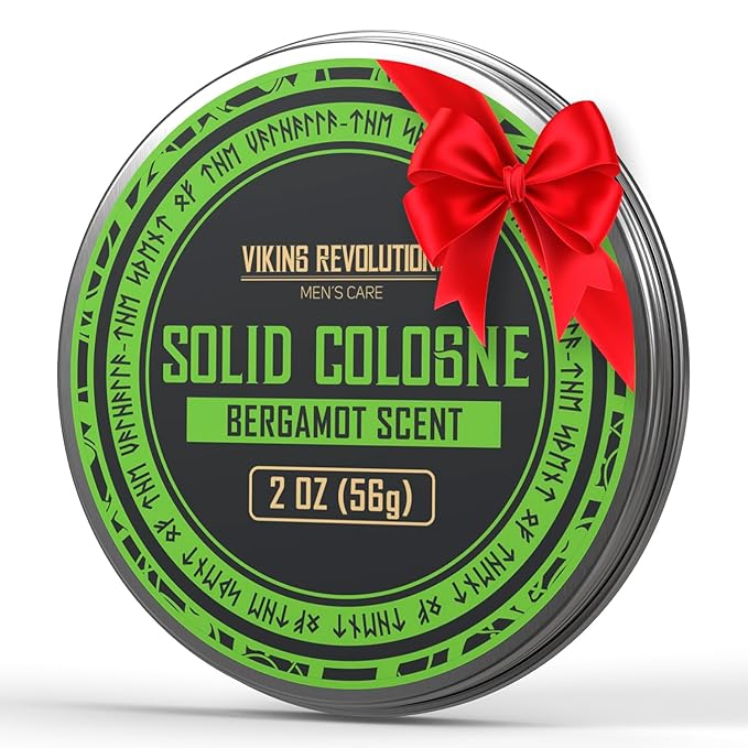 Viking Revolution Bergamot Solid Cologne for Men - 2 Oz Balm Cologne Travel Wax (1 pack, Bergamot)