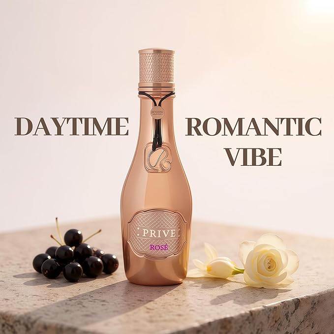 Priv Rose for Men | Eau de Parfum 100ml | Fresh Citrus & Woody Cologne with Vanilla, Gourmand, Fruity, Floral Rose | Long-Lasting Day to Night Fragrance