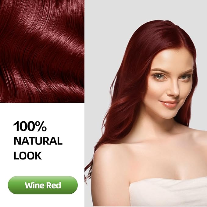 Hair Dye Shampoo 3 in 1 for Gray Hair Coverage, Herbal Ingredients Natural Shampoo Hair Dye for Women & Men/Ammonia-Free 520m（Wine Red）