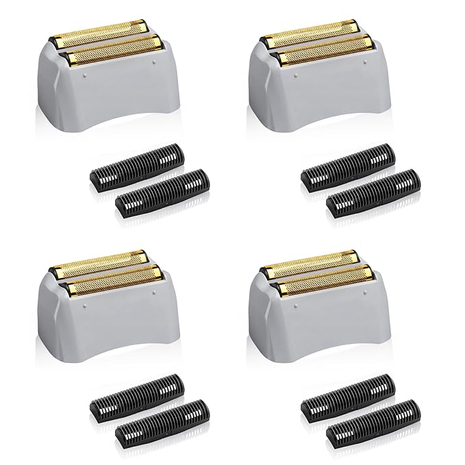 4 Pack Pro Shaver Replacement Foil and Cutters Compatible with andis No.17150/17155/17200 Shaver Foil Replacement