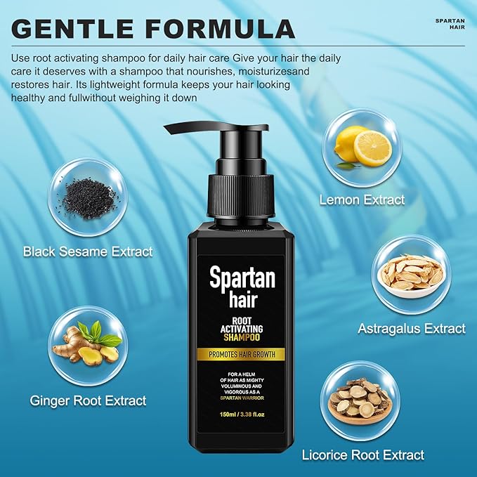 Shampoo for Men- Strengthening & Smoothing System for Thinning and Gray Hair - Adds Volume & Nourishes - Men & Women