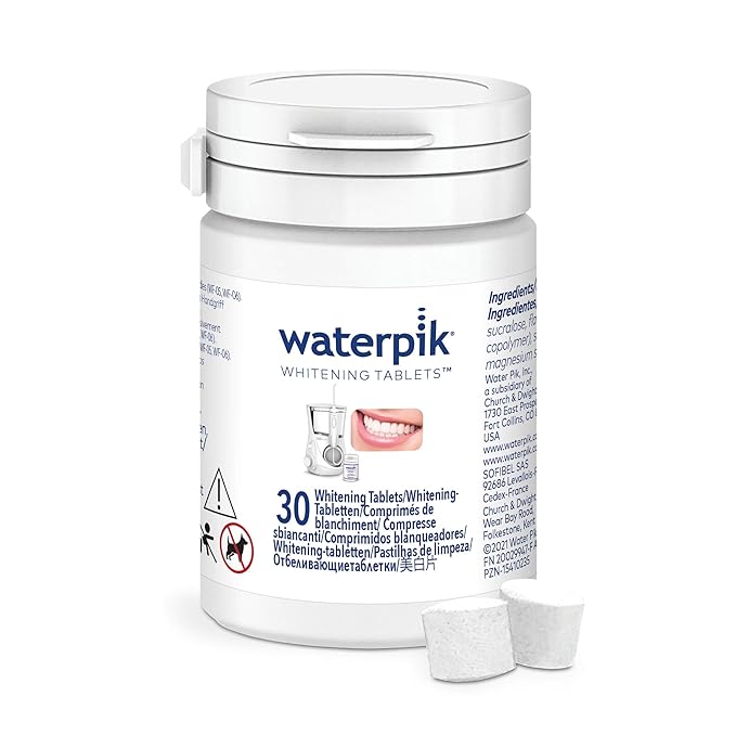 Waterpik Fresh Mint Whitening Refill Tablets (30 Count), Restore Natural Teeth Whiteness, Packaging May Vary, WT-30