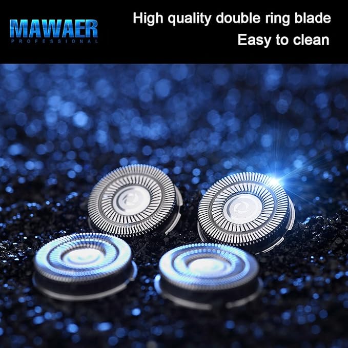 4PCS Double Ring Replacement Blades Compatible with FREEBIRD Flexseries Pro Head Shaver