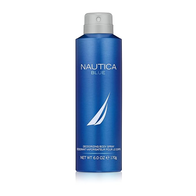 Nautica Voyage Deodorizing Body Spray for Men - Fresh, Fruity Scent - Woody & Blue - Iconic, Vegan Formula, Refreshing Bergamot