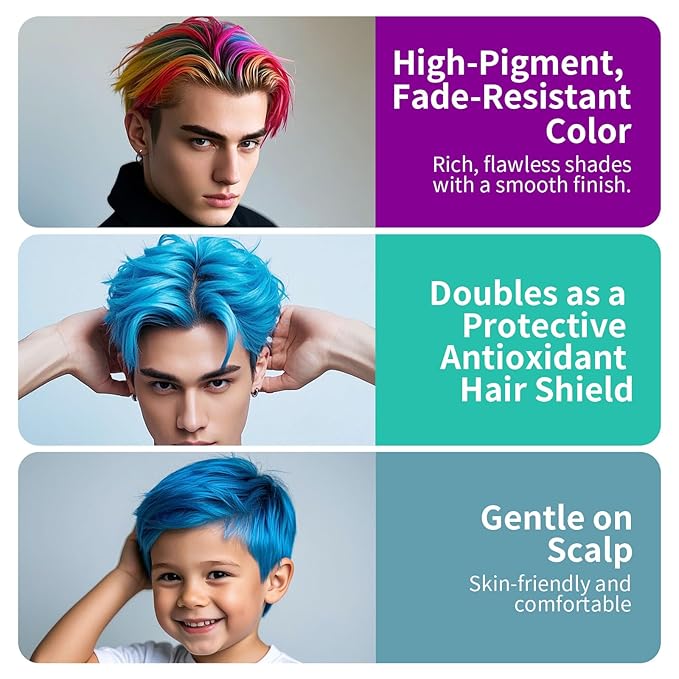 Temporary Hair Styling Color Wax,Yellow Hair Dye Color Wax Washable Natural Instant Hair Coloring Cream for DIY Hairstyle for Kids Men Women(Color #53)