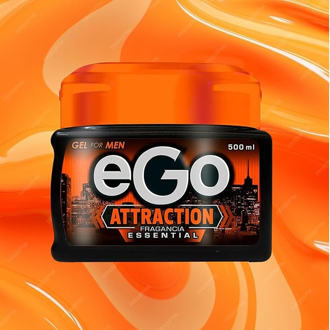 Gel For Men Attraction Essential Fragrance - 500 ml - 16.9 fl oz - Ego Gel for Men - Perfect Look and with Masculine Fragrance - Colombian Product, Transparent