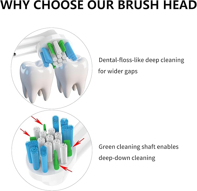 Replacement Toothbrush Heads Compatible with Oral-B Braun, 12 Pack with Color-Coded Rings for Family – Deep Clean for Wide Spaces, Fits 7000/Pro 1000/500/3000 Series – Medium Stiffness