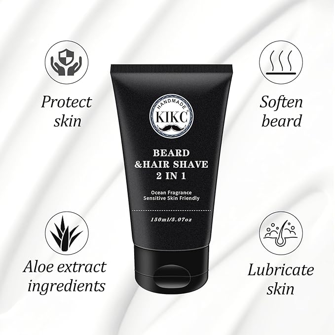 Shaving Soap and Shaving Cream Kit,Sandalwood Scent Shave Soap for Men,Shave Cream with Ocean Fragrance, a 3.5oz Soap, a 2 in 1 Shave Cream 150ml for Wet Shaving