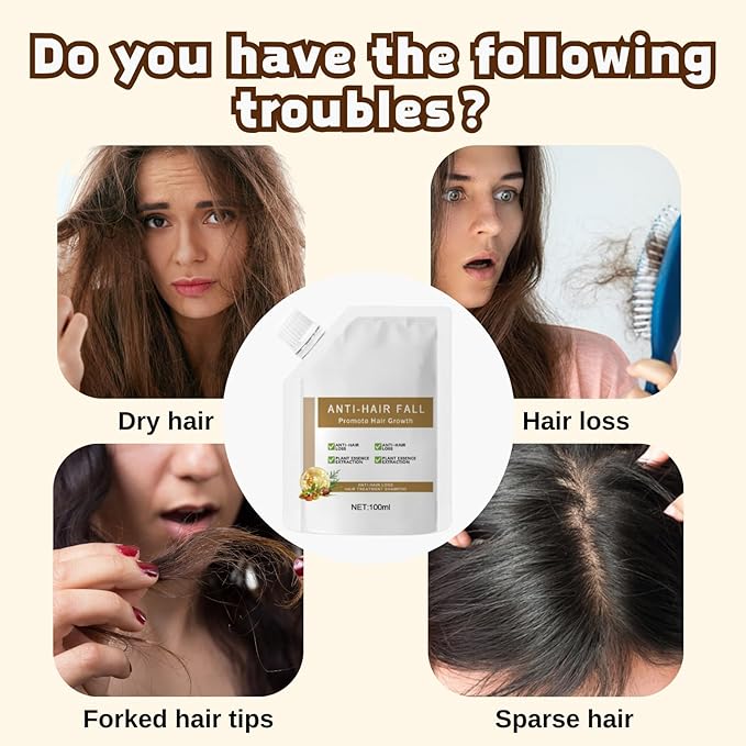 Generic 2Pcs Anti-Hair Fall Hair Loss Shampoo, Anti-Hair Fall Promote Hair Growth, Rich in Various Plant Extracts Moisturize, Suitable For All Hair Type