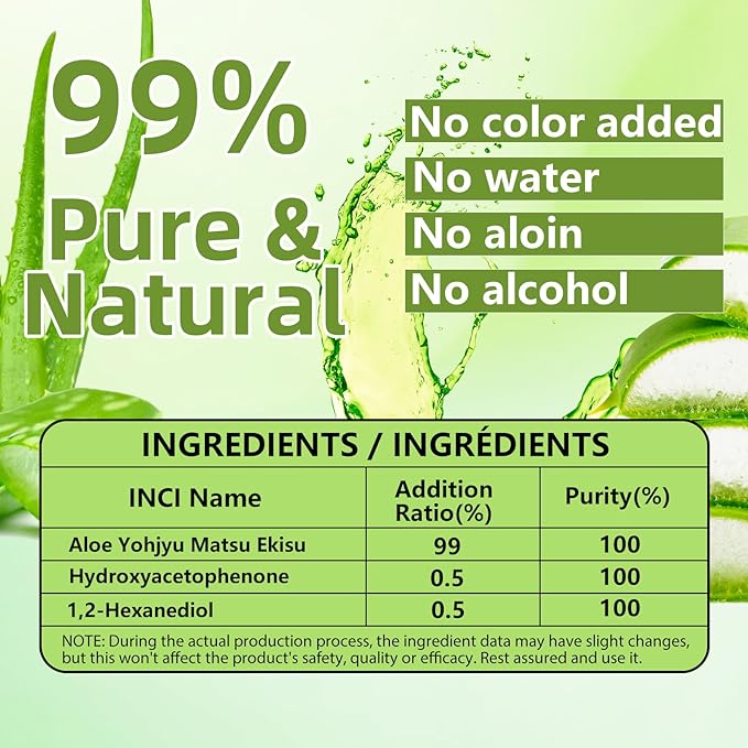 ABOTE Organic Aloe Vera Gel from 99% Pure Aloe for All - Ideal for After Suncare, Post - Shave & Itchy Skin - Works on Face, Body & Hair Care, Family Pack Size 13.53 fl oz, 400ml