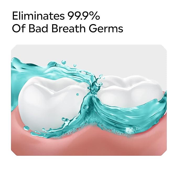 Listerine Cool Mint Intense Antiseptic Mouthwash, Daily Oral Rinse Kills 99.9% of Germs That Cause Bad Breath, Plaque and Gingivitis. for a Fresh, Clean Mouth, Intense Mint Flavor, 250 mL/ 8.5 Fl.Oz.