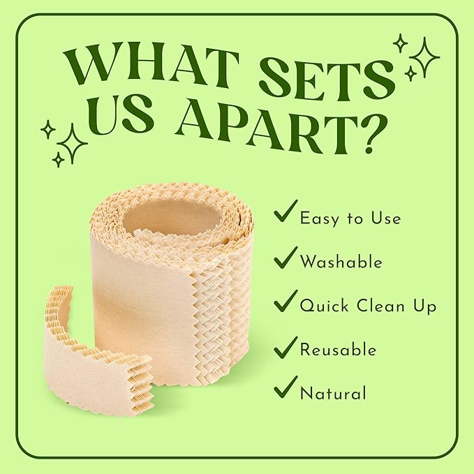 MOOM Hair Removal Wax Strips, 48 Count - Reusable & Washable Polycotton Strips for Maximum Hair Removal, Perfect for Bikini Area, Leg, Eyebrows, Body & Face - Unisex Use