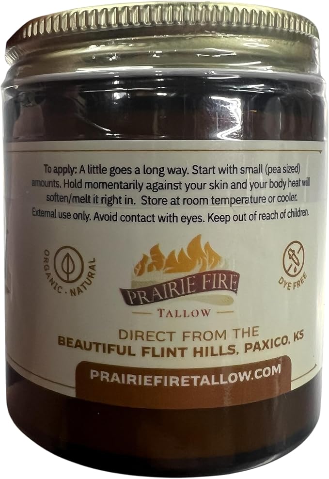 Grass Fed Beef Tallow Balm - 4 oz - Made in USA - Organic Grass Fed and Finished Tallow - Moisturizing Skin Care Frankincense