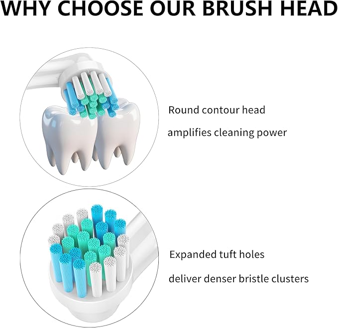 Replacement Toothbrush Heads Compatible with Oral-B Braun, 12 Pack with Color-Coded Rings for Family – Deep-Clean Design, Fits 7000/Pro 1000/500/3000 Series – Medium Bristles