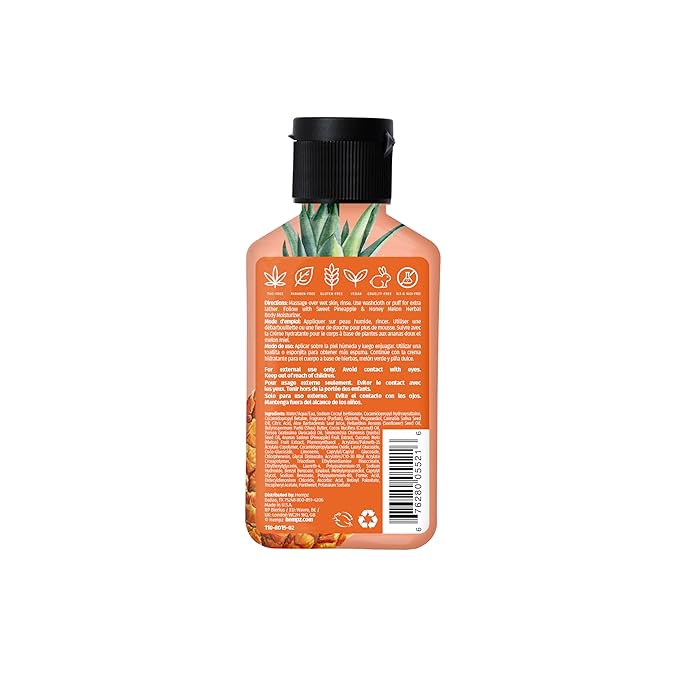 Hempz NEW Mini Body Wash, Sweet Pineapple & Honey Melon Travel Size Shower Gel, 2.25 oz. (Pack of 2)