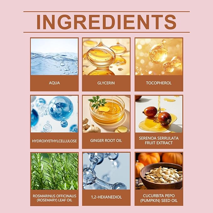 15ml Hair Growth Serum for Thinning Hair – Nourishes Scalp, Strengthens Roots, Reduces Hair Loss & Breakage with Rosemary, Pumpkin Seed & Saw Palmetto
