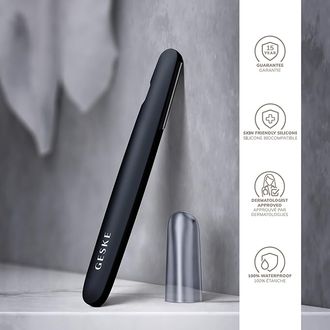 GESKE Precision Trimmer | 4 in 1 | Painless, Hygienic Hair Remover | Precise Hair Trimmer Tool | Face & Body | Men & Women | Grooming Device | Hypoallergenic, Easy-to-exchange Blades | All Skin Types