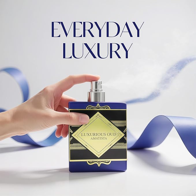 Men's Cologne Eau De Parfume Natural Spray Luxurious Oud Amatista Perfume with Amber Woody,Lavender & Nutmeg,Patchouli & Musk Scent 3.4 Fluid Ounce Long Lasting Fragrance