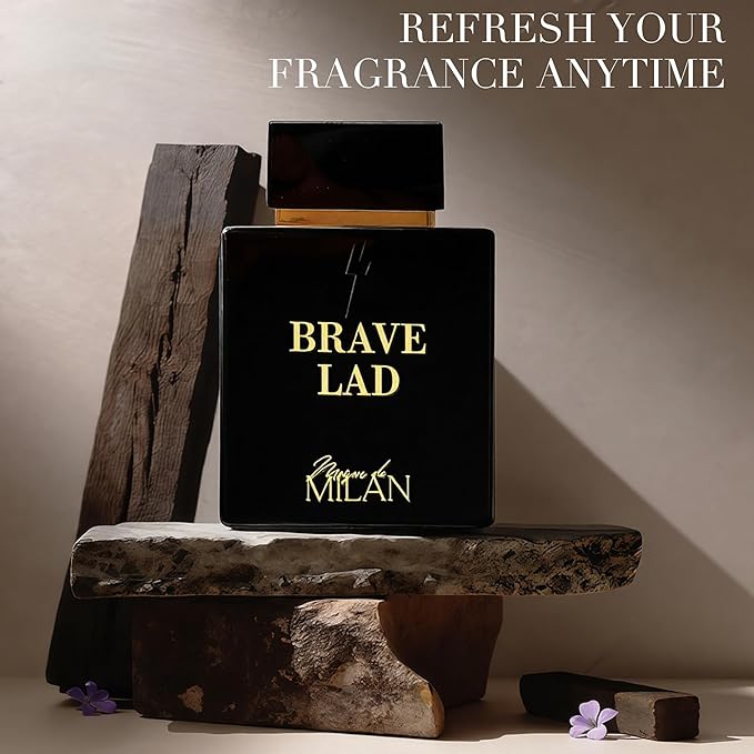 BRAVE LAD, Men's Cologne Gift, Long Lasting EDP Fragrance, Perfume for Men with Bold Character, Masculine Scent Ideal for Daily Use, 3.4 Fl Oz