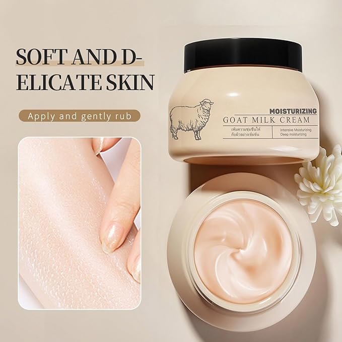 Goat Milk Face Cream, Moisturizing Goat Milk Lotion for Face and Body, Deeply Moisturizes Soothes & Softens Dry Skin, Lightweight Non-Greasy, Gentle Skincare, for All Skin Types, 3.52oz