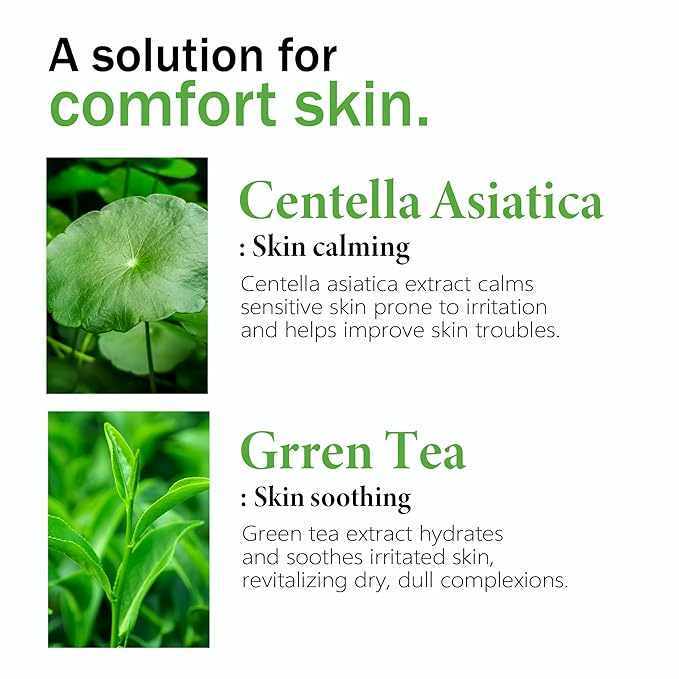 Innerest SKIN627 Daily Face Moisturizer, Face Cream, Facial Cream 1.76 oz Korean Skin Care Korean Moisturizer (Cica with Green)