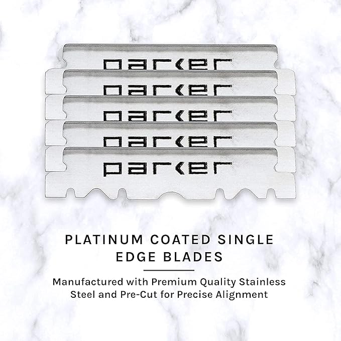 Parker Premium Platinum 1/2 Blades, 400 COUNT - For Professional Barber, Shavette and Disposable Straight Razors