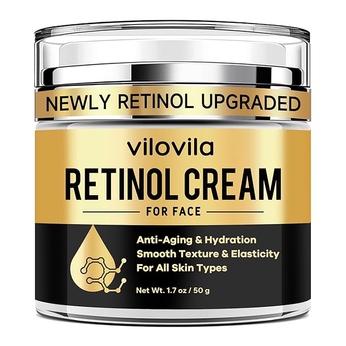 Retinol Cream For Face (1.7 Oz), Retinoids For Facial, Anti Aging Face Cream with Retinol & Hyaluronic Acid, Day & Night Facial Moisturizer for Women & Men, Hydrating Creams for Fine Lines