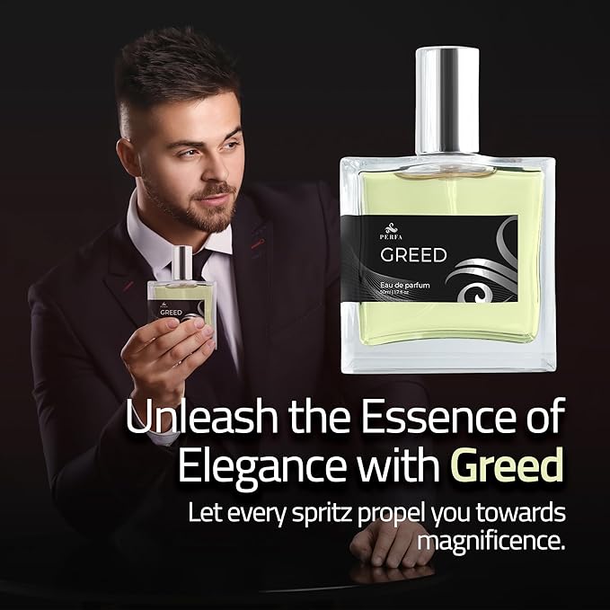 Perfa Greed Cologne for Men | Affordable Men's Perfume | 12 Hour Lasting Luxury Perfumes for Men | Gift-Ready Men's Cologne | Original Fragrances