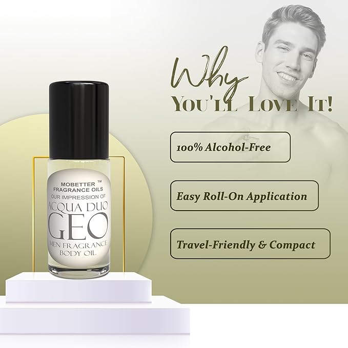 MOBETTER FRAGRANCE OILS Acqua Duo Geo 1 Oz Perfume Fragrance Body Oil for Men