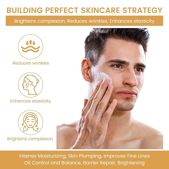 Men's Anti Aging Face Cream for Men, Anti Wrinkle with Retinol, Collagen & Hyaluronic Acid, Restore Skin Barrie, Boost Elasticity, Fresh Scent Face Moisturizer, Skin Tone Treatment, 130g/4.59oz
