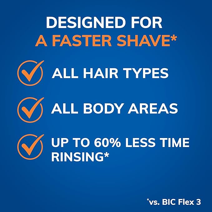 BIC EasyRinse Anti-Clogging, Refillable Men's Razors With 4 Blades, 1 Handle and 9 Refill Razor Cartridges Razor Kit