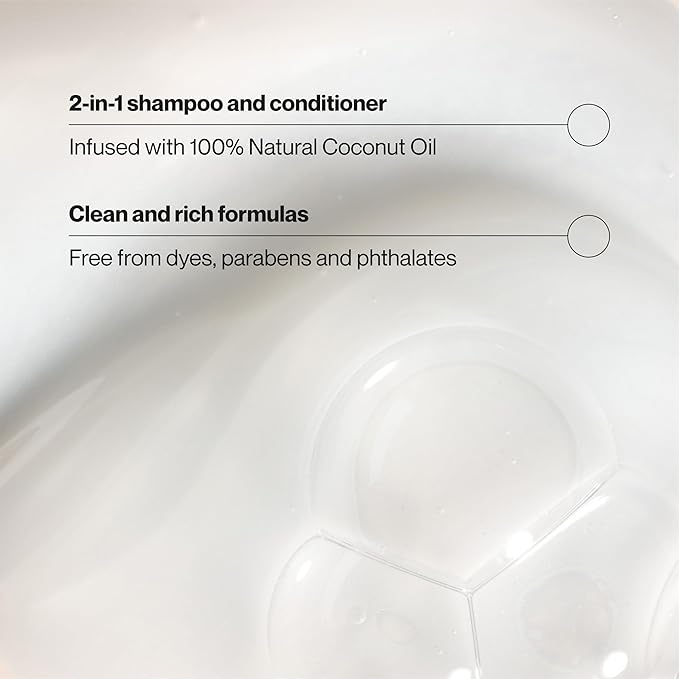 Suave Smooth & Shiny 2-in-1 Shampoo & Conditioner with Coconut Oil, Smoothness & Shine in One Step, No Parabens, Phthalates, or Dyes, 4 Pack, 28 FL OZ Each