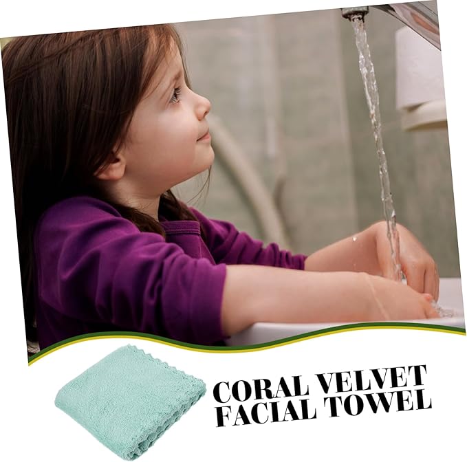 6pcs Face Washing Towels Soft Coral Reusable Makeup Removal Cloths Facial Wipes for Women Men for Deep Pore Cleansing Exfoliating