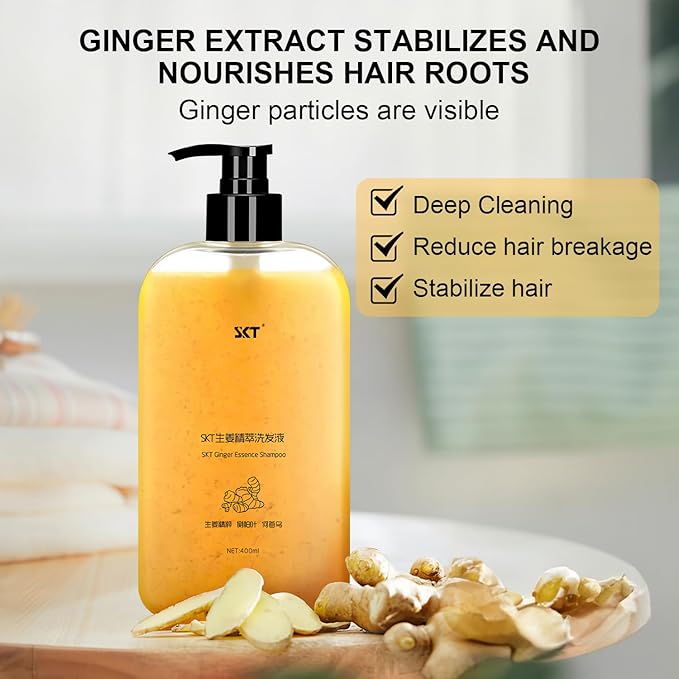 Ginger Plant Extract Anti Hair Loss Shampoo for Hair Regrowth, Thickening and Longer Hair - For Women & Men (400ML)