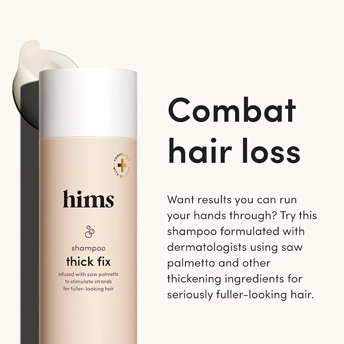 hims Thick Fix Shampoo & Conditioner Set for Healthy Hair Growth & Thickening - Eucalyptus Scent, 6.4 fl oz & hims Minoxidil 5% Topical Solution, Hair Loss & Regrowth Treatment for Men, 2 fl oz