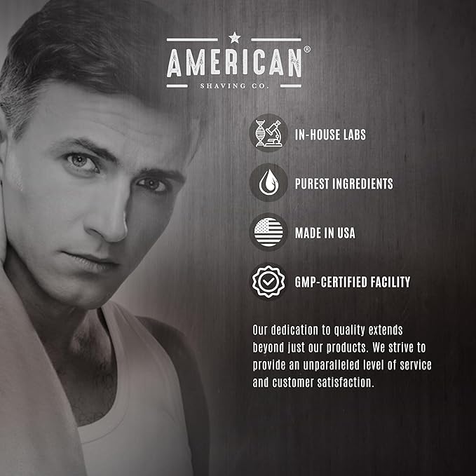 American Shaving Co. Citrowood Shaving Cream For Men 8 oz, Made in USA, Easy Application, Quality Potent Ingredients, Non-GMO, GMP Certified, Cruelty-Free Products