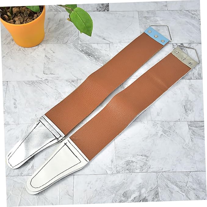 2pcs Barber Strop Shaver Sharpening Tools Double-sided Manual Strop Razor Protector Straight Razor Sharpener for Father Day Random Color