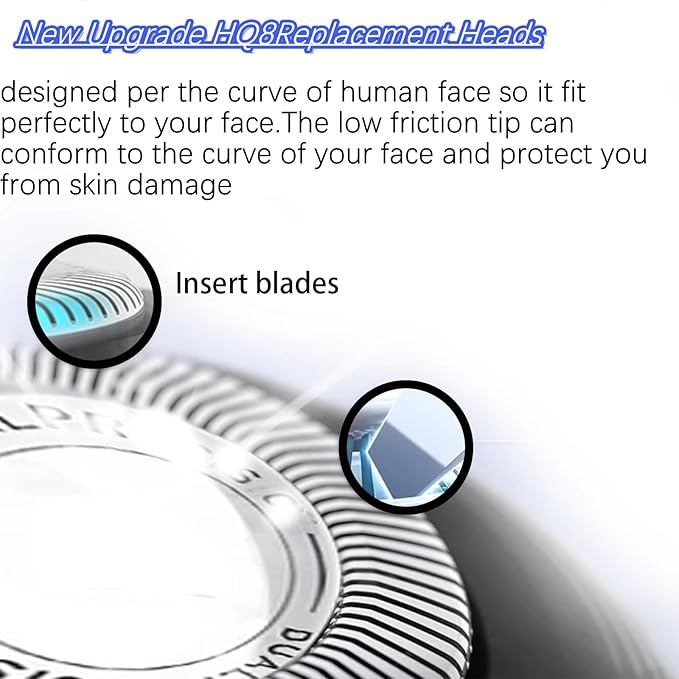 HQ8 Replacement Heads Compatible with Philips Norelco Aquatec Replacement Razor Blades for PT720 AT880 AT810 Etc Models