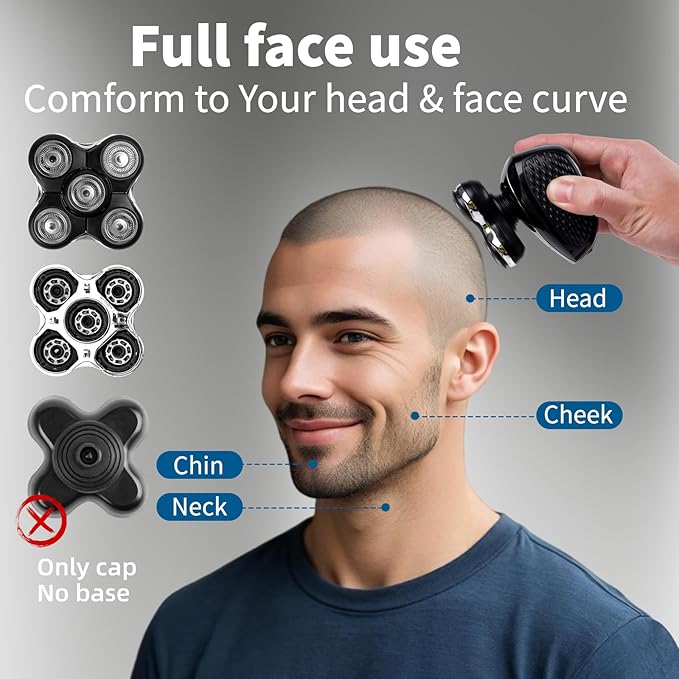 1 Pack Shaver Replacment Heads Compatible with Remington Balder Pro Head Shaver XR7000,XR1500,XR1501,5 Dual Track Precision Replacement Blades for Bald Men,with 1PC Cleaning Brush