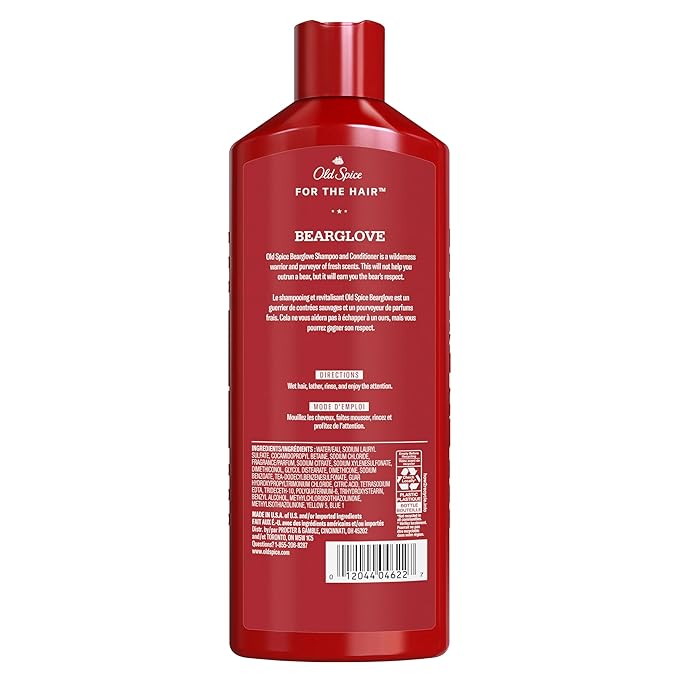 Old Spice Bearglove 2-in-1 Shampoo & Conditioner for Men, Healthier, Fuller, More Moisturized Looking Hair, 13.5 Fl Oz Each (Pack of 6)