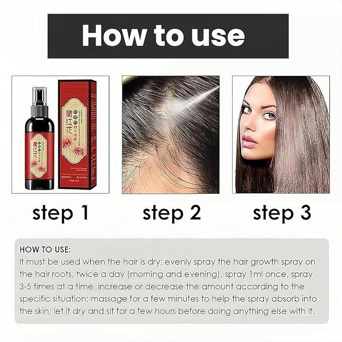 Saffron Essence Spray, Herbal Extracts Hair Serum, Saffron And Polygonum Multiflorum Essence Spray, Anti-Lost Strengthen Hair Root, Non-Frizzy, Prevent Gray Hair (3pcs) (2 Pcs)