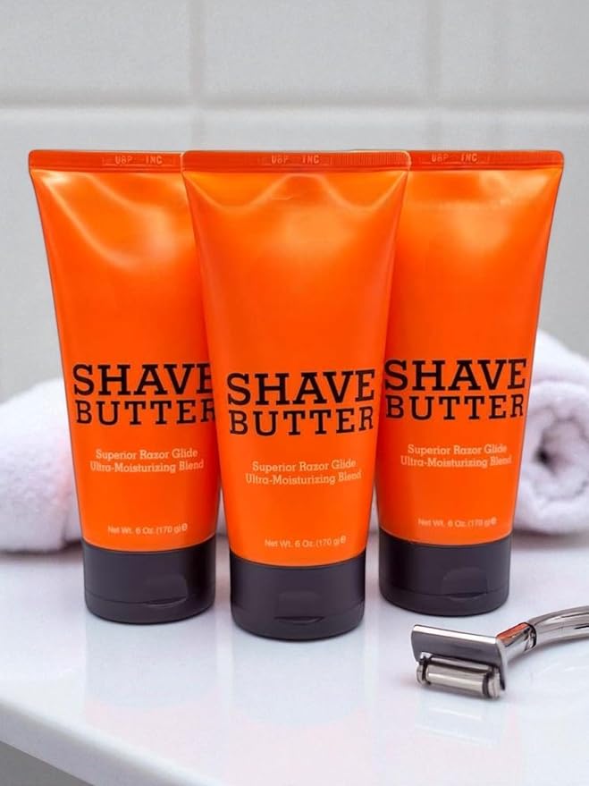 Shave Butter 6 oz – PACK 3– Ultra-Lubricating Shaving Cream – Prevents Nicks & Razor Burn – With Shea, Mango & Cocoa butter